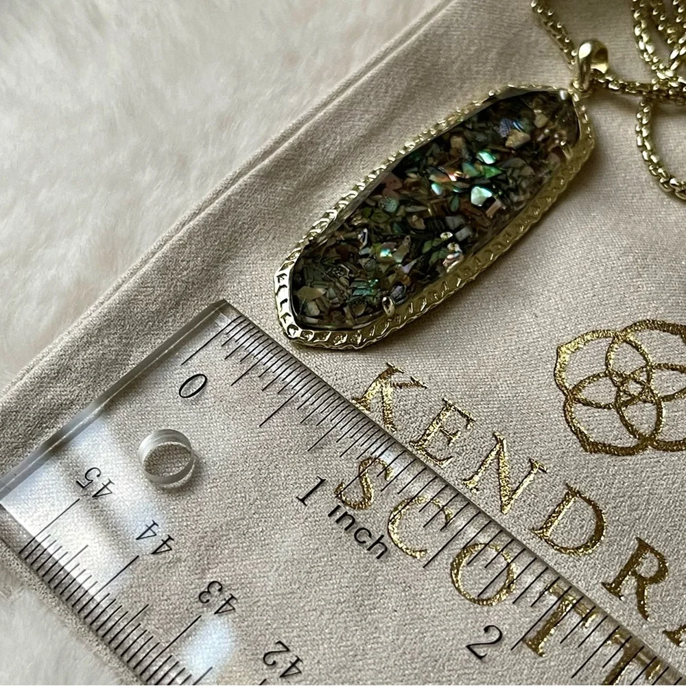 KENDRA SCOTT | LAYDEN NECKLACE | CRUSHED ABALONE SHELL | GOLD TONE | 14.5" CHAIN - Picture 5 of 10